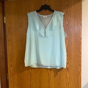 Calvin Klein size xl women’s sleeveless blouse with pearl details
